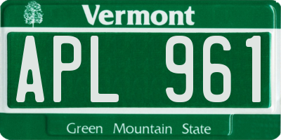 VT license plate APL961