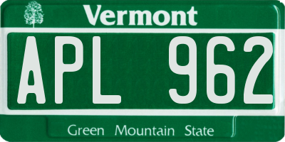VT license plate APL962