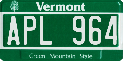 VT license plate APL964