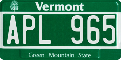 VT license plate APL965