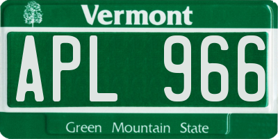 VT license plate APL966