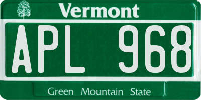 VT license plate APL968