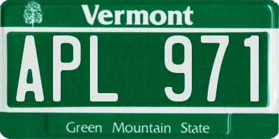 VT license plate APL971
