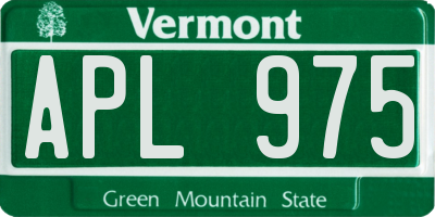 VT license plate APL975