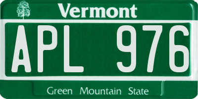 VT license plate APL976