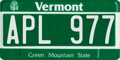 VT license plate APL977