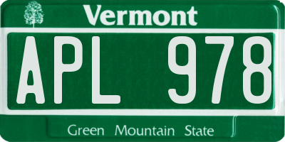 VT license plate APL978