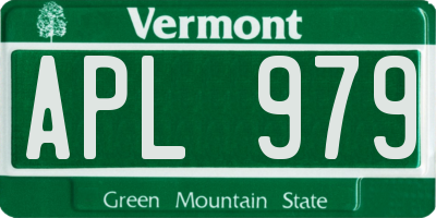 VT license plate APL979