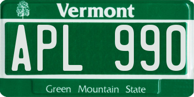 VT license plate APL990
