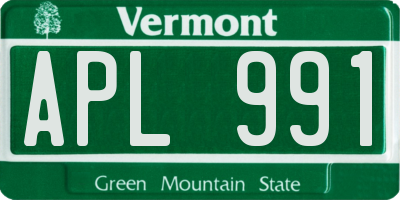 VT license plate APL991