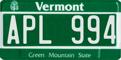 VT license plate APL994