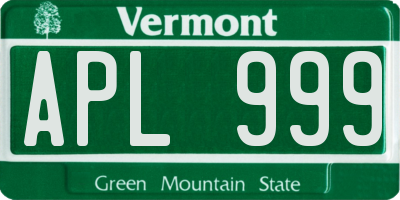 VT license plate APL999