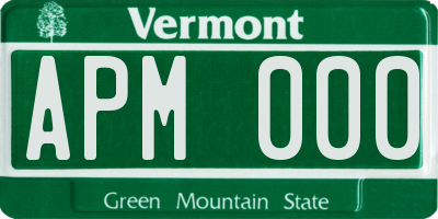 VT license plate APM000