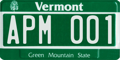 VT license plate APM001