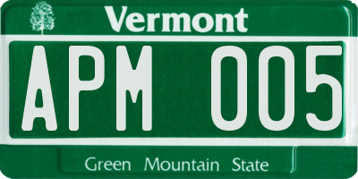VT license plate APM005
