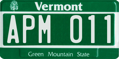 VT license plate APM011