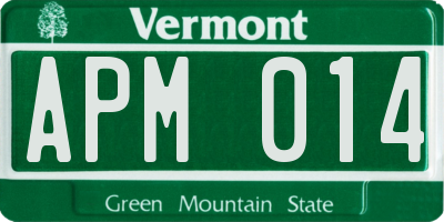 VT license plate APM014