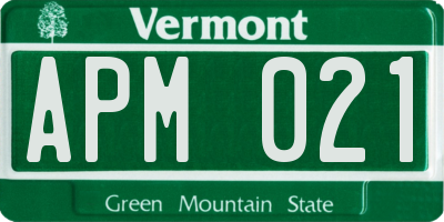 VT license plate APM021