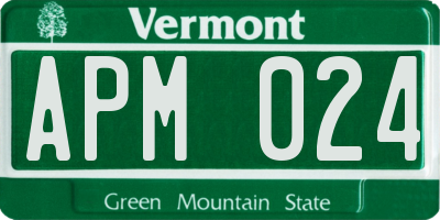 VT license plate APM024