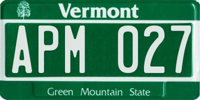 VT license plate APM027