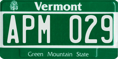VT license plate APM029