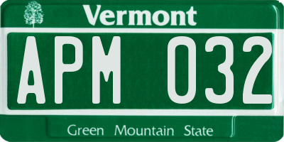 VT license plate APM032