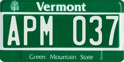 VT license plate APM037