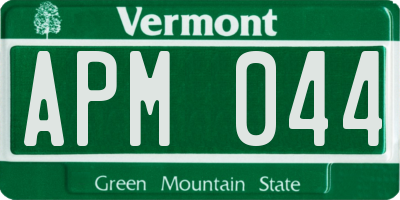 VT license plate APM044