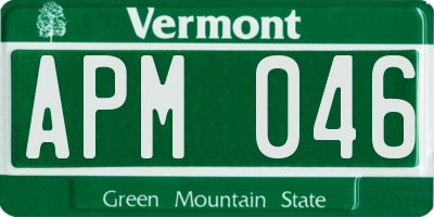 VT license plate APM046