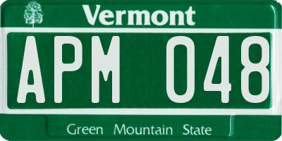 VT license plate APM048