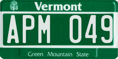 VT license plate APM049
