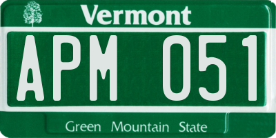 VT license plate APM051