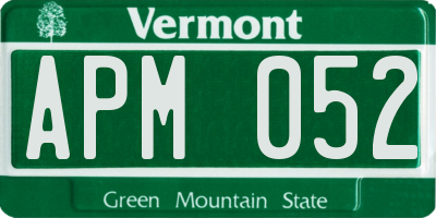 VT license plate APM052