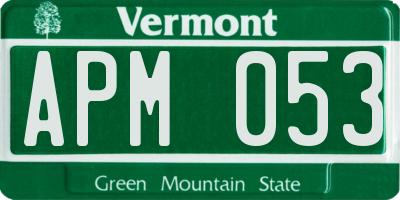 VT license plate APM053