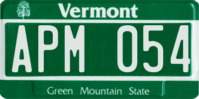 VT license plate APM054