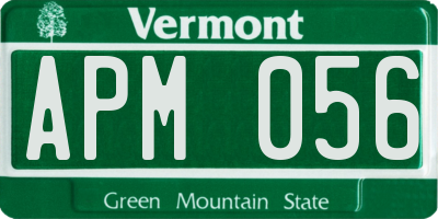VT license plate APM056