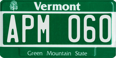 VT license plate APM060