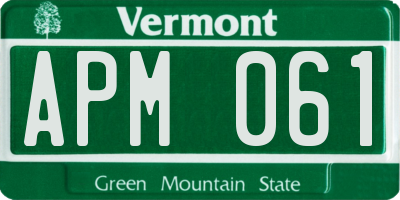 VT license plate APM061