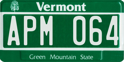 VT license plate APM064