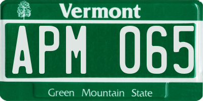 VT license plate APM065