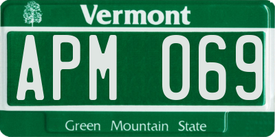 VT license plate APM069