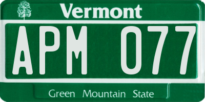 VT license plate APM077