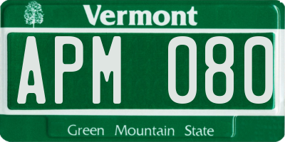 VT license plate APM080