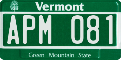 VT license plate APM081