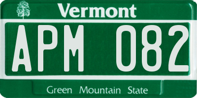 VT license plate APM082