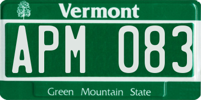 VT license plate APM083