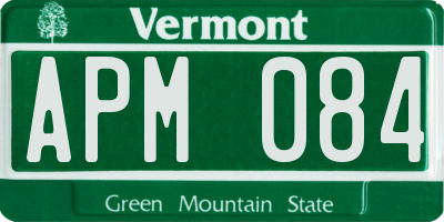 VT license plate APM084