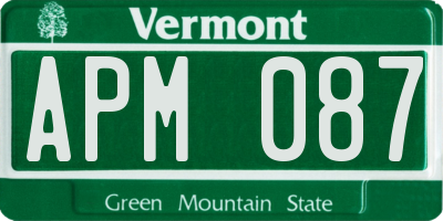 VT license plate APM087