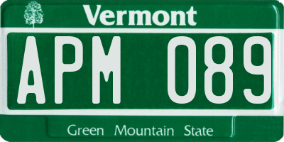 VT license plate APM089
