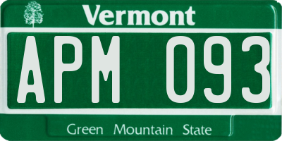VT license plate APM093